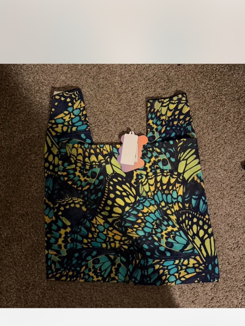NWT! YITTY Teal & Yellow Butterfly-Print Leggings
